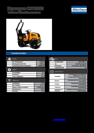 Тандемні вібраційні дорожні катки Dynapac CC 1000