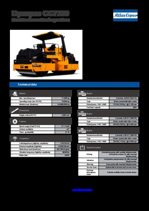 Тандемні вібраційні дорожні катки Dynapac CC 7200
