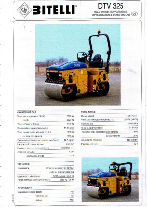 Тандемні вібраційні дорожні катки Bitelli DTV 325