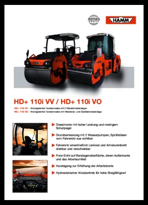 Тандемні вібраційні дорожні катки Hamm HD+ 110i VV