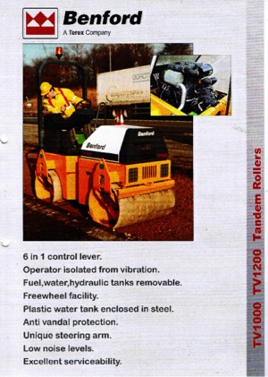 Тандемні вібраційні дорожні катки Benford TV 1200