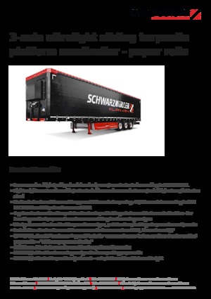 тентовий напівпричіп Schwarzmüller 3-axle ultralight sliding tarpaulin platform semitrailer - paper rolls