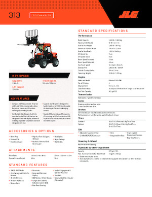 Телескопічні навантажувачі JLG 313