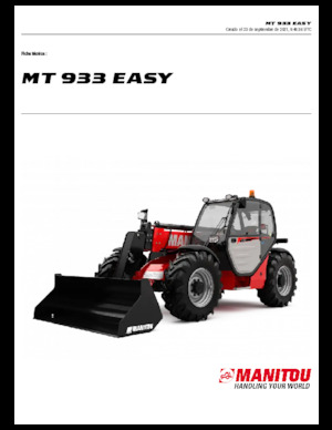 Телескопічні навантажувачі Manitou MT 933 EASY Standard