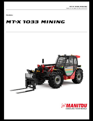 Телескопічні навантажувачі Manitou MT-X 1033 Mining