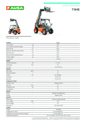 Телескопічні навантажувачі Ausa T 164 E X4