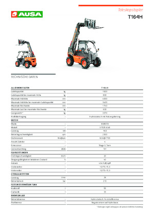 Телескопічні навантажувачі Ausa T 164 E X4