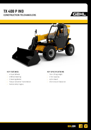 Телескопічні навантажувачі Gehl TX 408 P IND