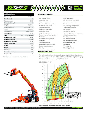 Телескопічні навантажувачі Xtreme XR1547-C