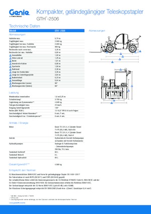 Телескопічні навантажувачі Genie GTH-2506