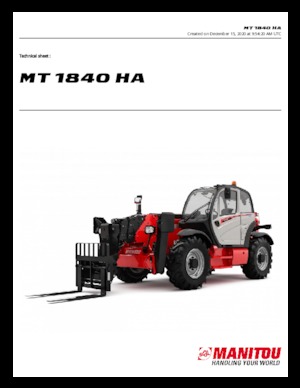 Телескопічні навантажувачі Manitou MT 1840 HA