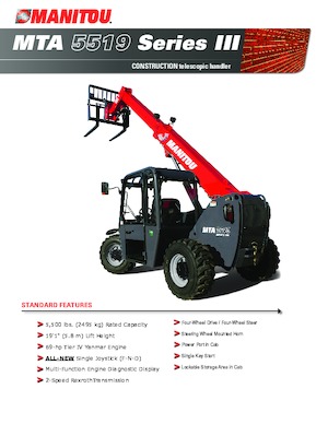 Телескопічні навантажувачі Manitou MTA 5519