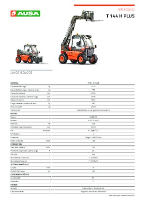 Телескопічні навантажувачі Ausa T 144 H Plus