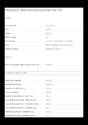 Телескопічні навантажувачі Caterpillar TH417D