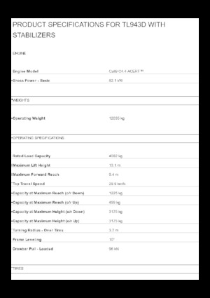 Телескопічні навантажувачі Caterpillar TL943D With Stabilizers
