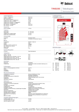 Телескопічні навантажувачі з верхньою будовою Bobcat TR40250