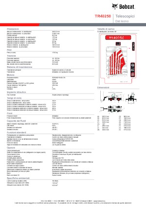 Телескопічні навантажувачі з верхньою будовою Bobcat TR40250