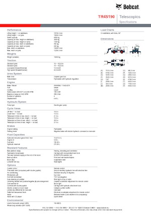 Телескопічні навантажувачі з верхньою будовою Bobcat TR45190