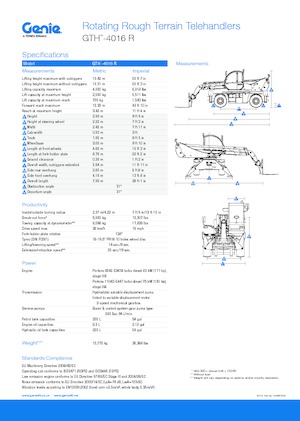 Телескопічні навантажувачі з верхньою будовою Genie GTH4016R