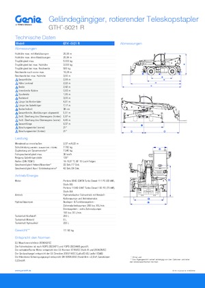 Телескопічні навантажувачі з верхньою будовою Genie GTH5021R