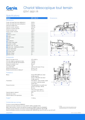 Телескопічні навантажувачі з верхньою будовою Genie GTH5021R
