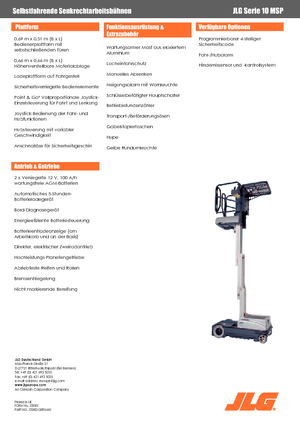 Підйомники з однією вертикальною щоглою JLG 10MSP