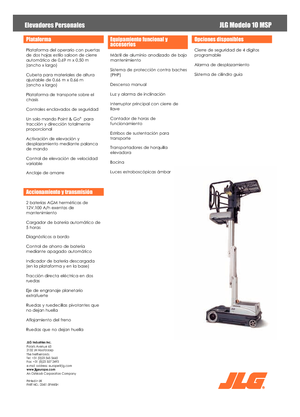 Підйомники з однією вертикальною щоглою JLG 10MSP