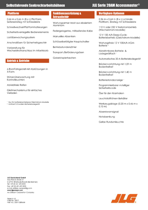 Підйомники з однією вертикальною щоглою JLG 20AM