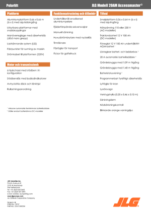 Підйомники з однією вертикальною щоглою JLG 20AM