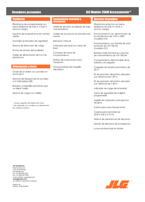 Підйомники з однією вертикальною щоглою JLG 20AM