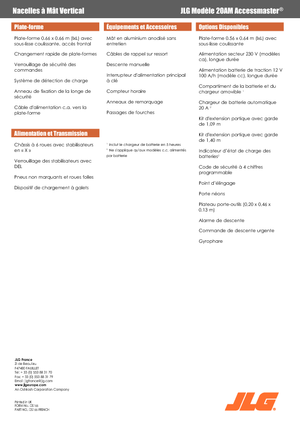 Підйомники з однією вертикальною щоглою JLG 20AM