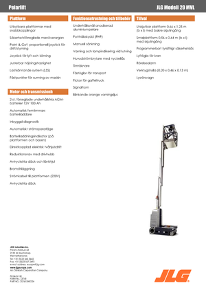 Підйомники з однією вертикальною щоглою JLG 20MVL