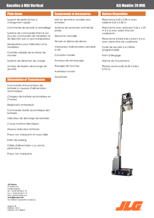 Підйомники з однією вертикальною щоглою JLG 20MVL