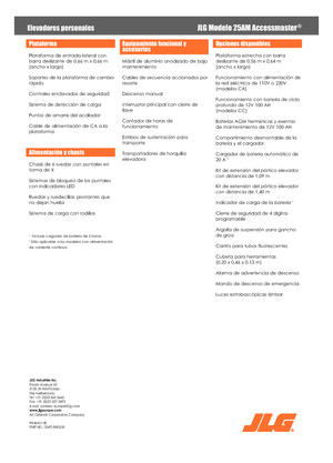 Підйомники з однією вертикальною щоглою JLG 25AM