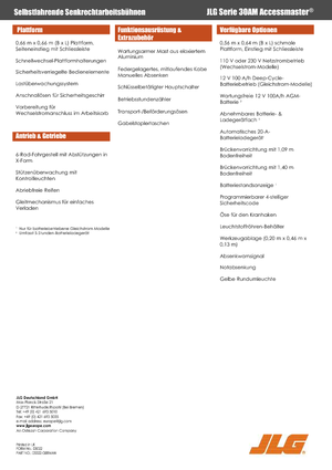 Підйомники з однією вертикальною щоглою JLG 30AM