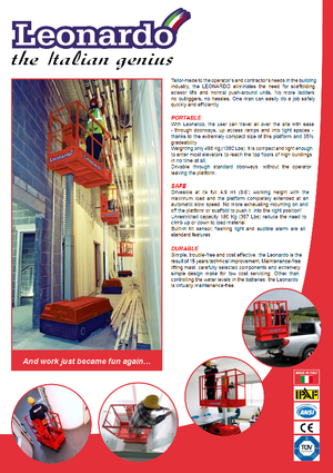 Підйомники з однією вертикальною щоглою Bravi Leonardo Outdoor