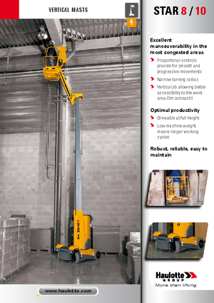 Підйомники з однією вертикальною щоглою Haulotte Star 10 NT
