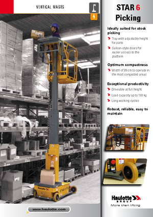 Підйомники з однією вертикальною щоглою Haulotte Star 6 P