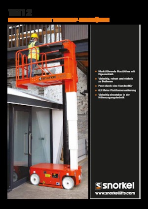 Підйомники з однією вертикальною щоглою Snorkel TM12