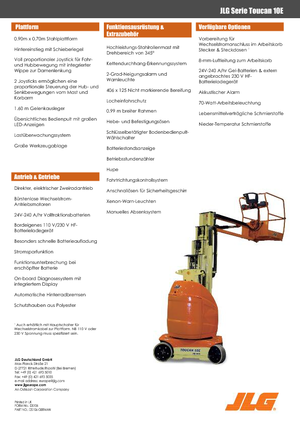 Підйомники з однією вертикальною щоглою JLG-Toucan Toucan 10 E