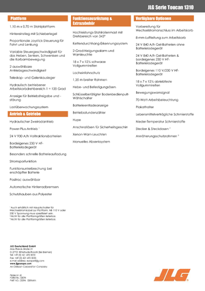Підйомники з однією вертикальною щоглою JLG-Toucan Toucan 1310
