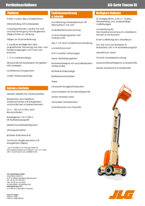 Підйомники з однією вертикальною щоглою JLG-Toucan Toucan 8 E