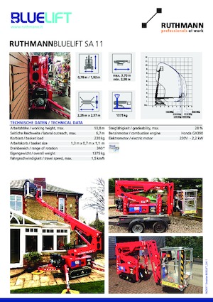 Гусеничні підйомники з шарнірною стрілою Ruthmann BLUELIFT SA 11