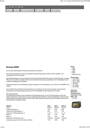 Крани навантажувальні Kronos 6020 XL 
