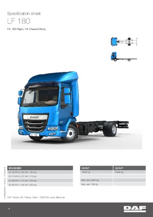стійке шасі DAF LF 180 FA 10t