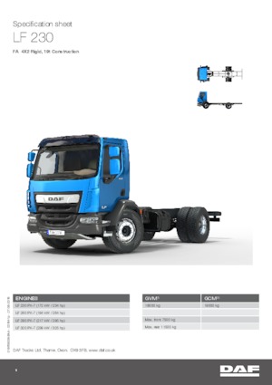 стійке шасі DAF LF 230 FA 19t
