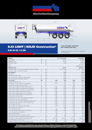 Напівпричепи для самоскидів Schmitz Cargobull S.KI SOLID 24 SL 7.2 SR