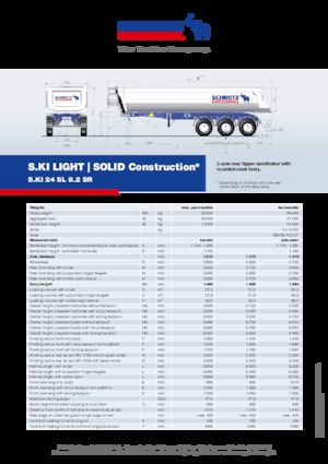 Напівпричепи для самоскидів Schmitz Cargobull S.KI SOLID 24 SL 8.2 SR