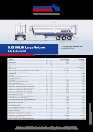 Напівпричепи для самоскидів Schmitz Cargobull S.KI SOLID 24 SL 9.6 SR