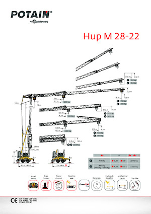 Рухомі баштові крани- штанга струмоприймача - нижнеповоротні Potain Hup M 28-22